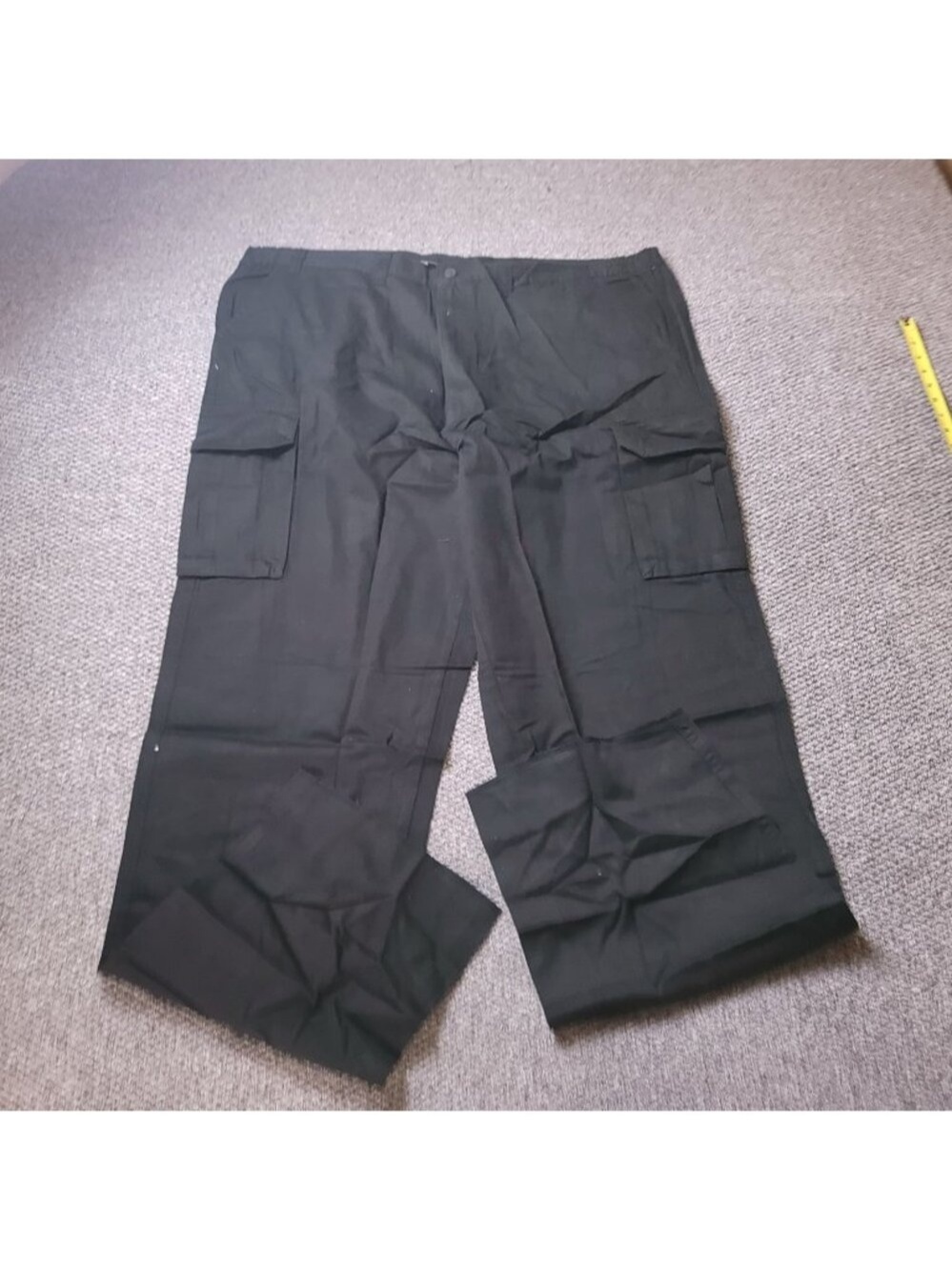 Boulder Creek Cargo Pants Mens 50 x38L Big Tall Khaki Elastic LL Chino Black
